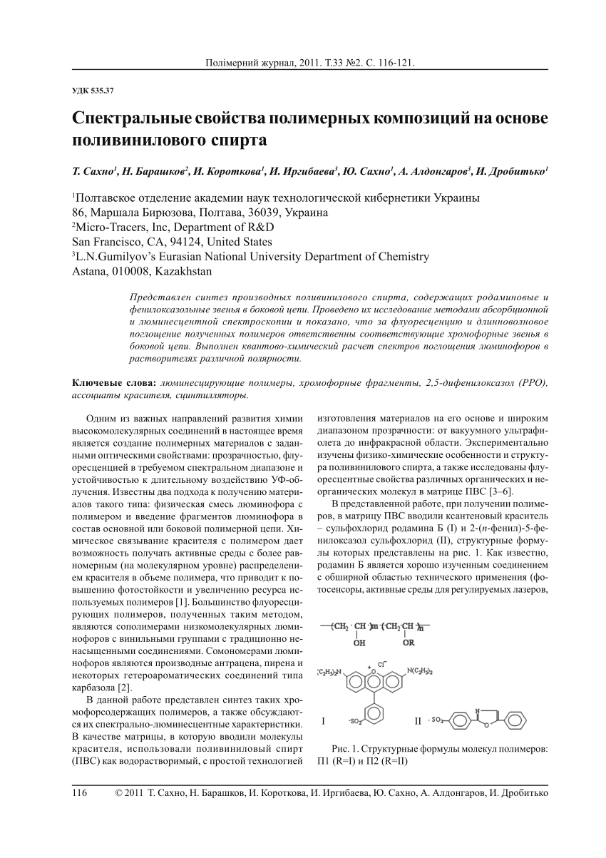 Pdf Spectral Properties Of Polymer Composition Based On Polyvinylalkohol
