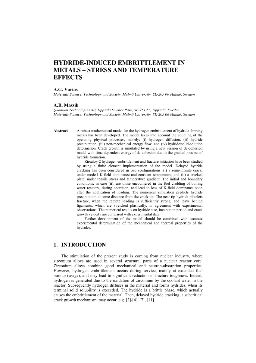 Hydride Precipitation In Nb And Some Properties Of Nbh