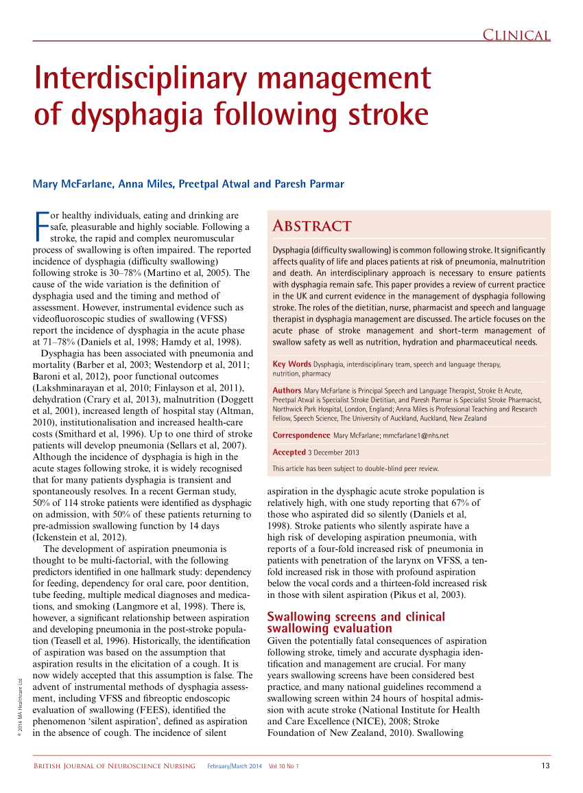 stroke dysphagia case study