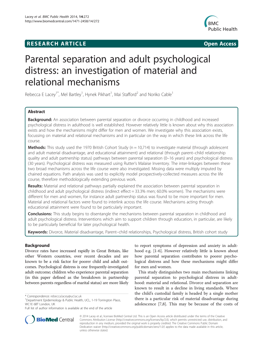 qualitative research paper about parental separation