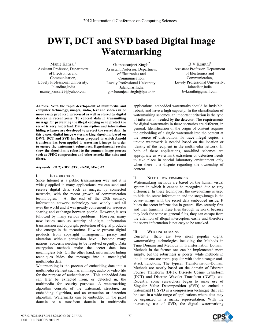 latest research paper on watermarking