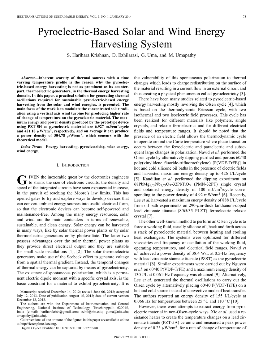 solar energy harvesting research papers