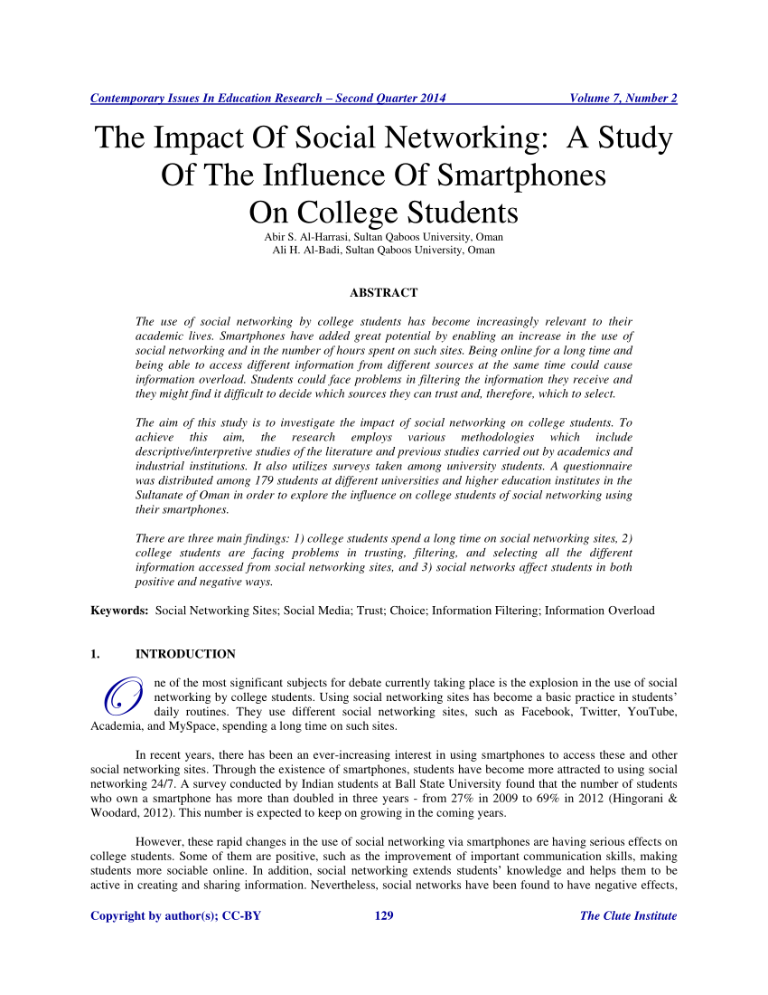 social networking and school research paper