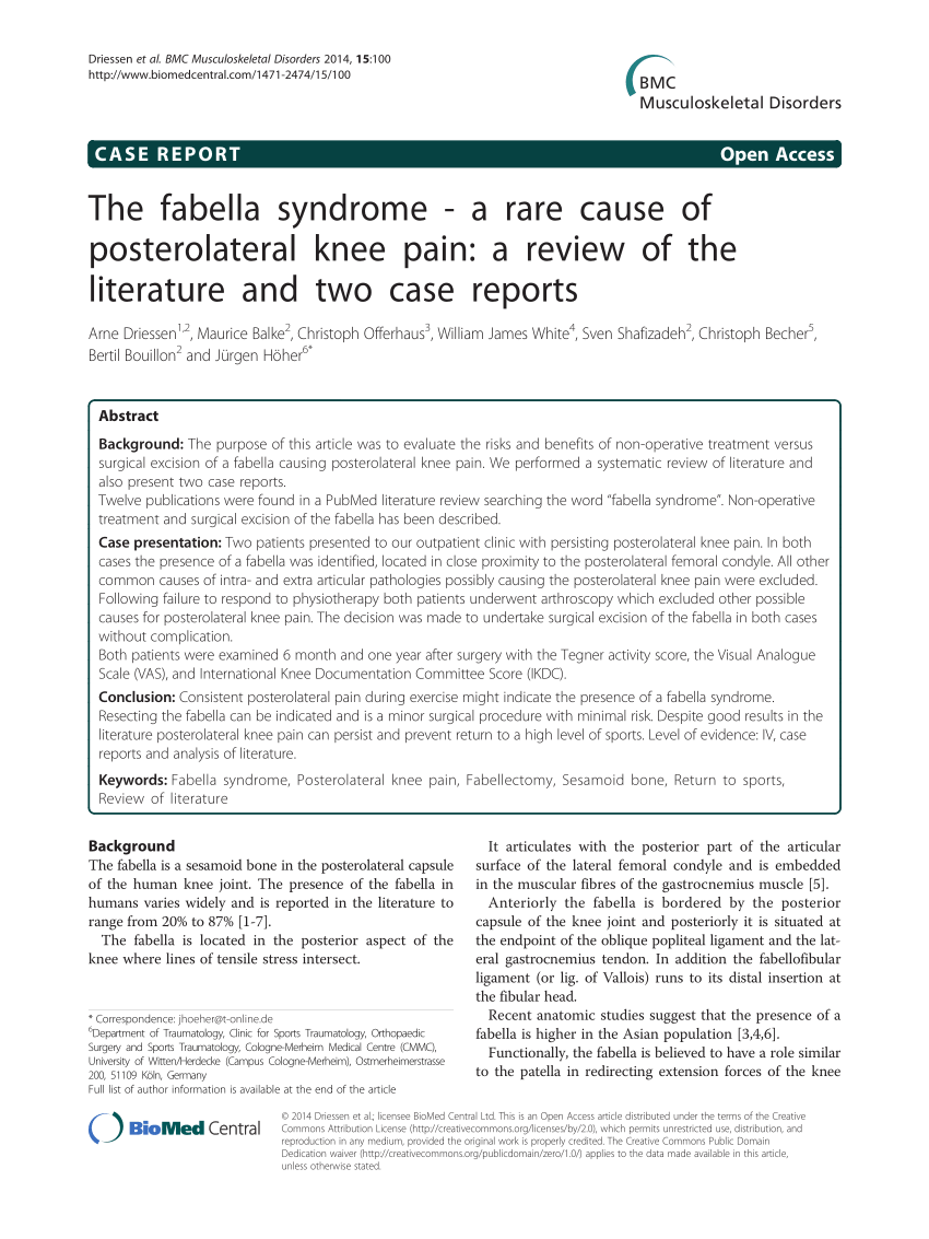 literature review on knee pain