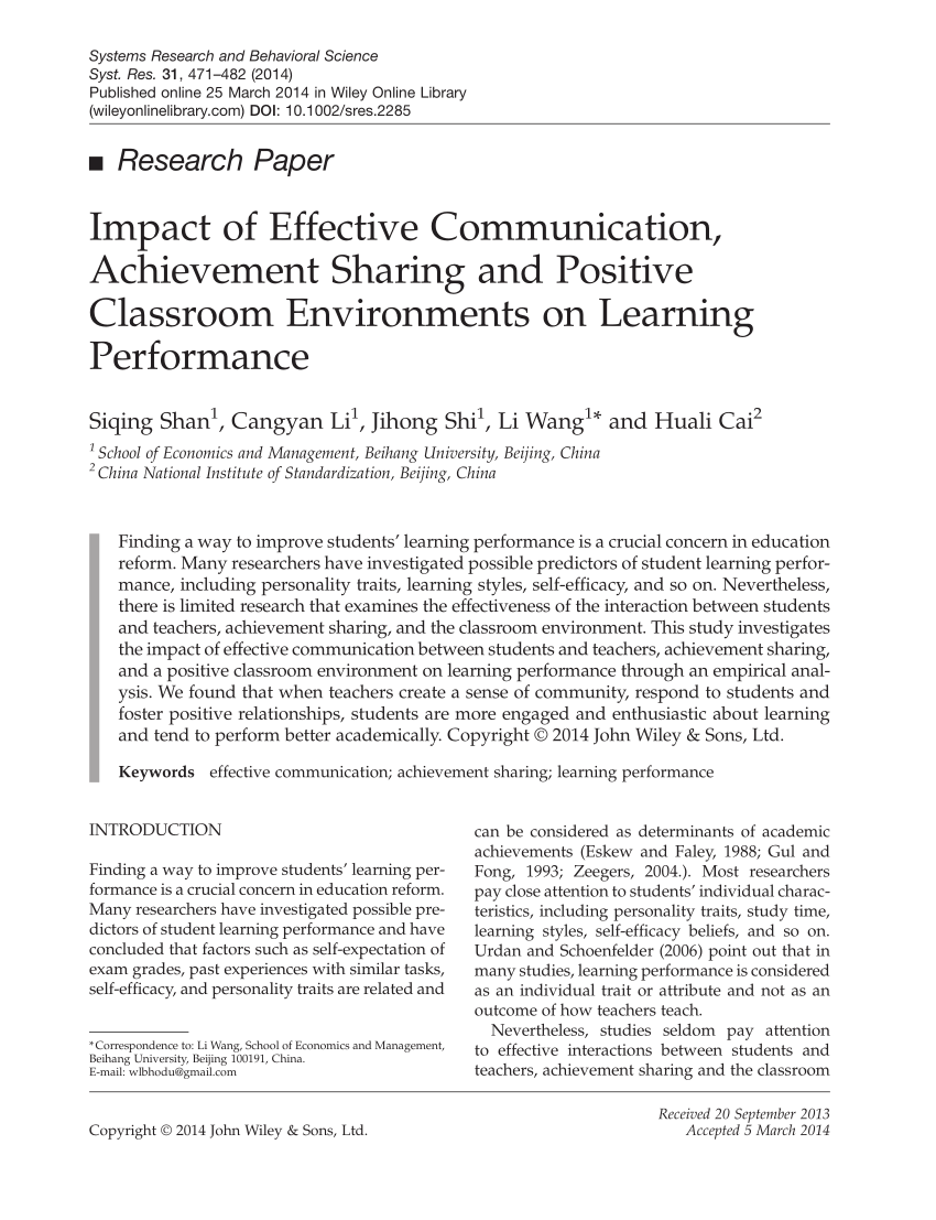 research on effective communication