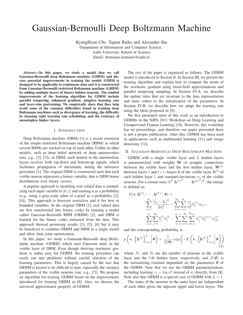 (PDF) Gaussian-Bernoulli Deep Boltzmann Machine