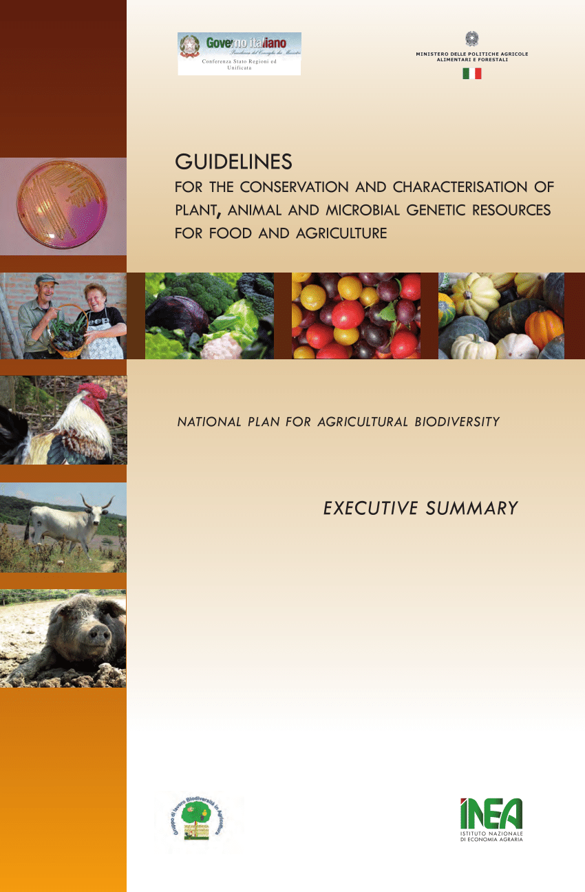PDF) Guidelines for the conservation and characterisation of plant, animal  and microbial genetic resources for food and agriculture