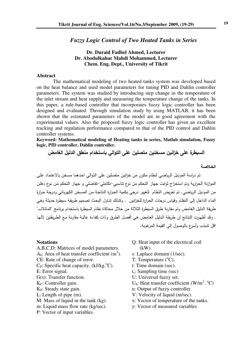 Pdf Decoupler Design For An Interacting Tanks System