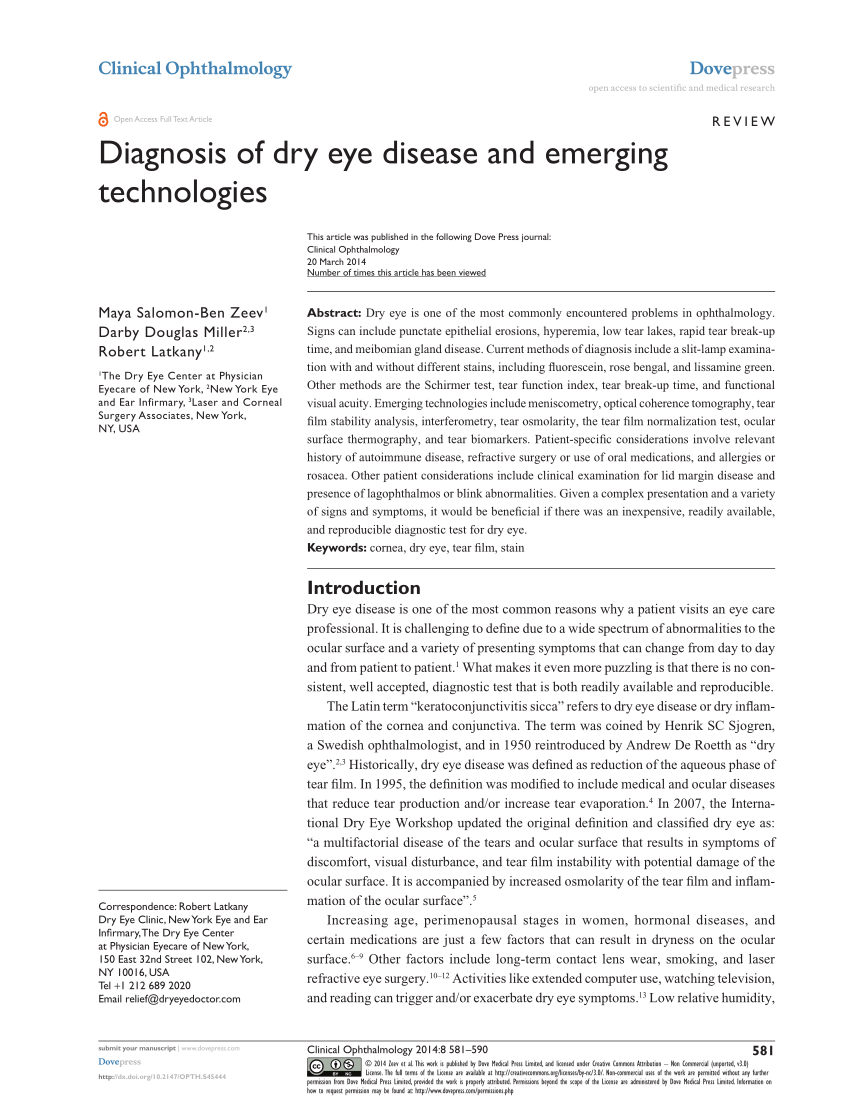 dry eye disease research paper