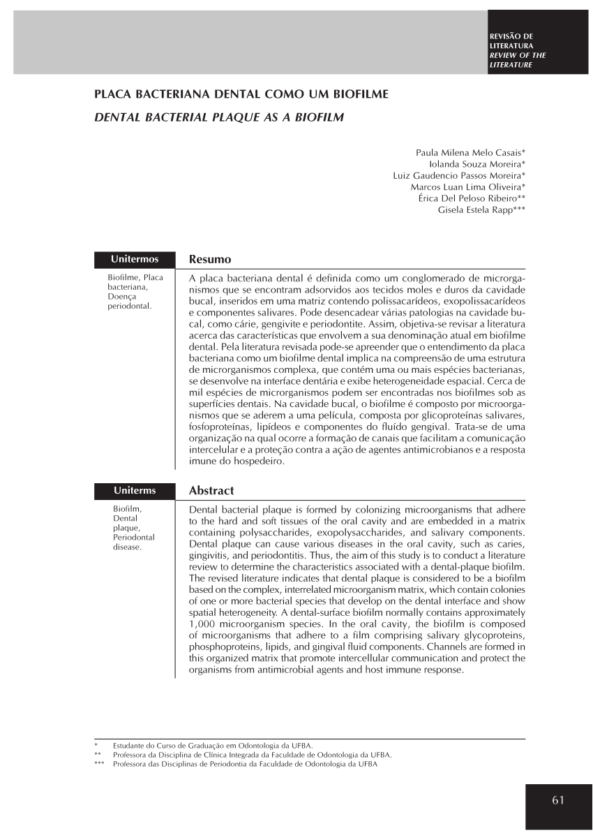 biofilme de placa dentária