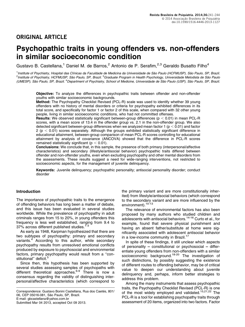 PDF) Factors associated with recidivism among adolescents girls in conflict  with the law in an institution in Brasília, Federal District, Brazil