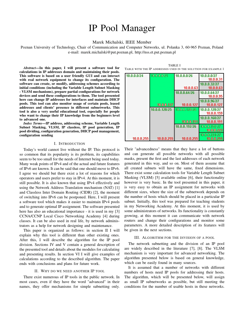 Pdf Ip Pool Manager