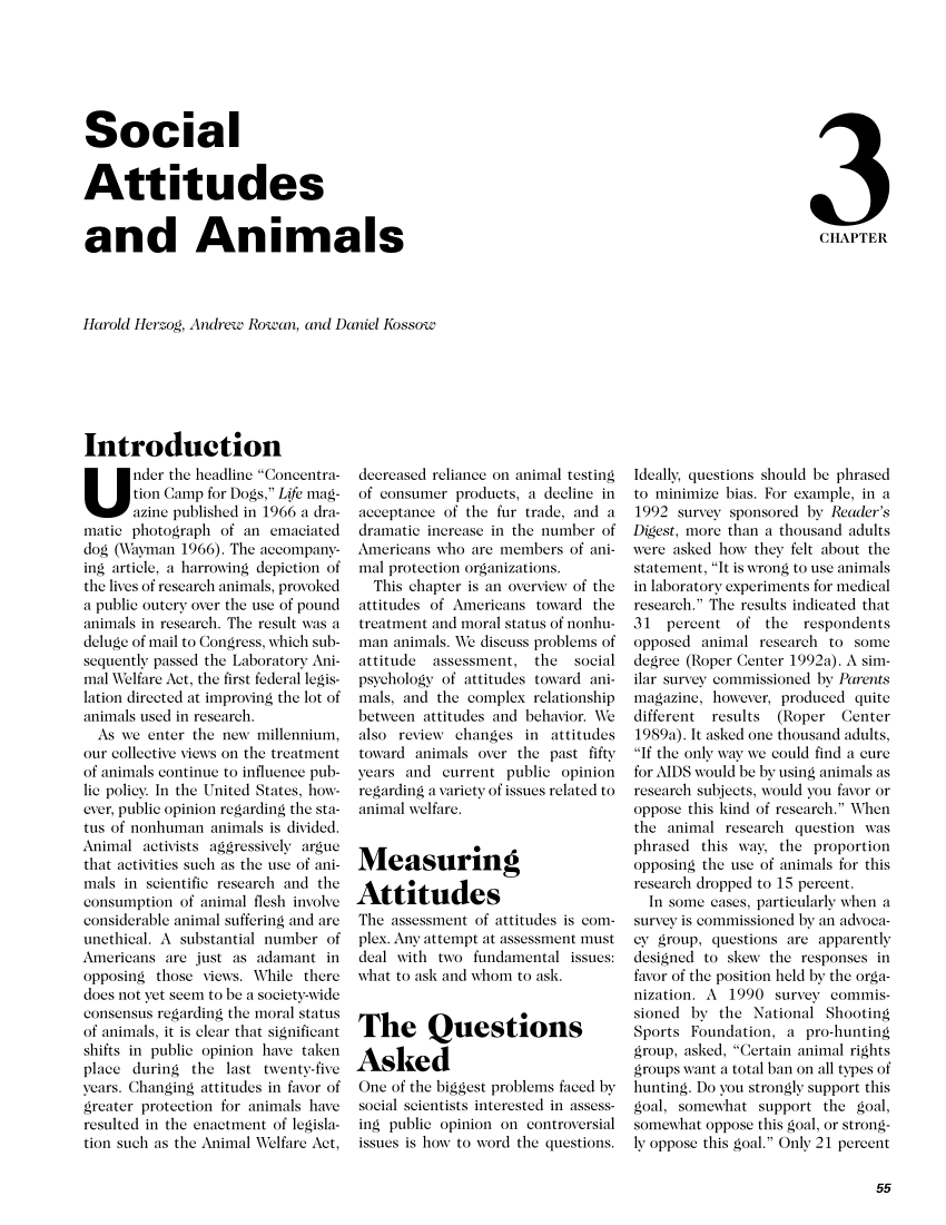 PDF) Social Attitudes and Animals