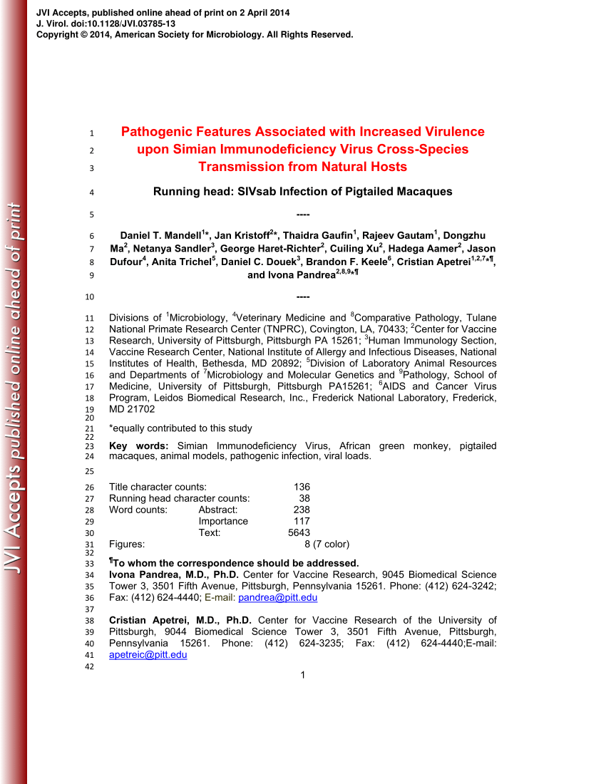 (PDF) Pathogenic Features Associated with Increased Virulence upon