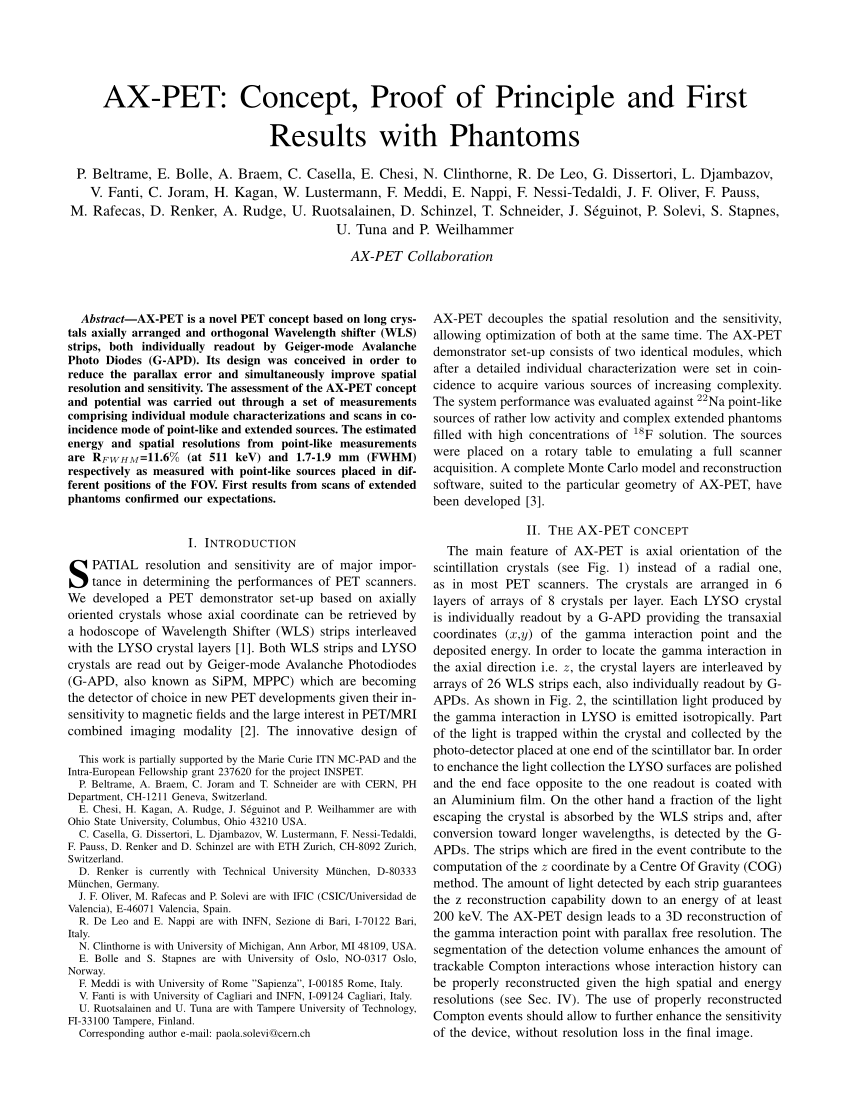 Pdf Ax Pet Concept Proof Of Principle And First Results With Phantoms