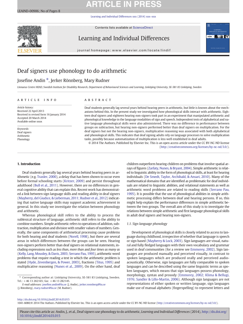 Evidence of an association between sign language phonological awareness and  word reading in deaf and hard-of-hearing children - ScienceDirect