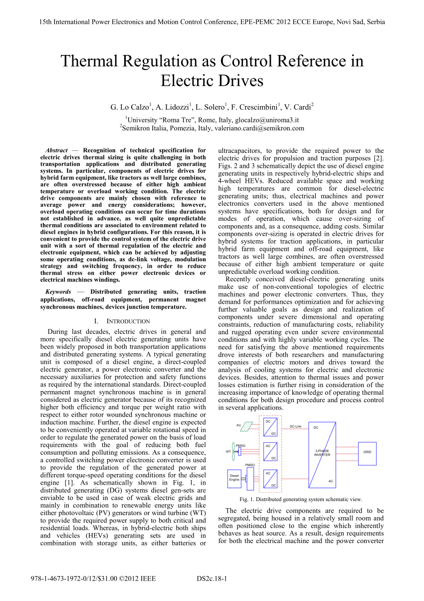 (PDF) Thermal regulation as control reference in electric drives