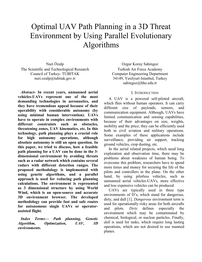 a literature review of uav 3d path planning