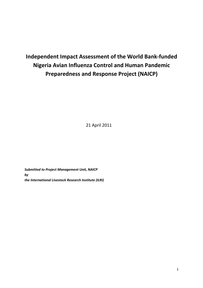 PDF) Independent Impact Assessment of the World Bank-funded ...