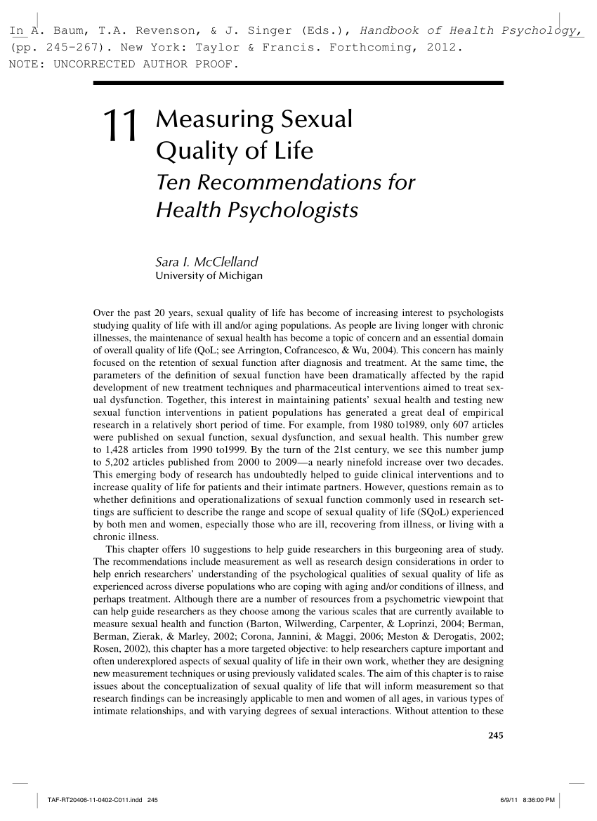 Pdf Measuring Sexual Quality Of Life Ten Recommendations For Health Psychologists 0368