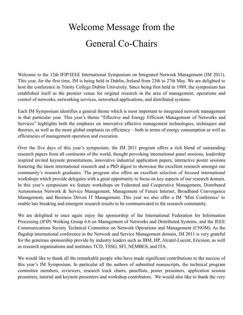 Welcome from General Chair - PDF Free Download