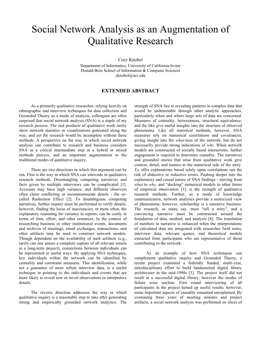 social network analysis qualitative research