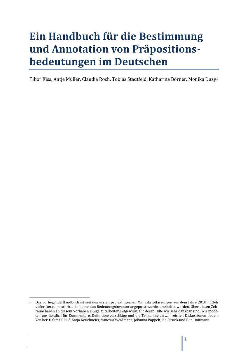 PDF Ein Handbuch für Bestimmung und Annotation von Präpositionsbedeutungen im Deutschen