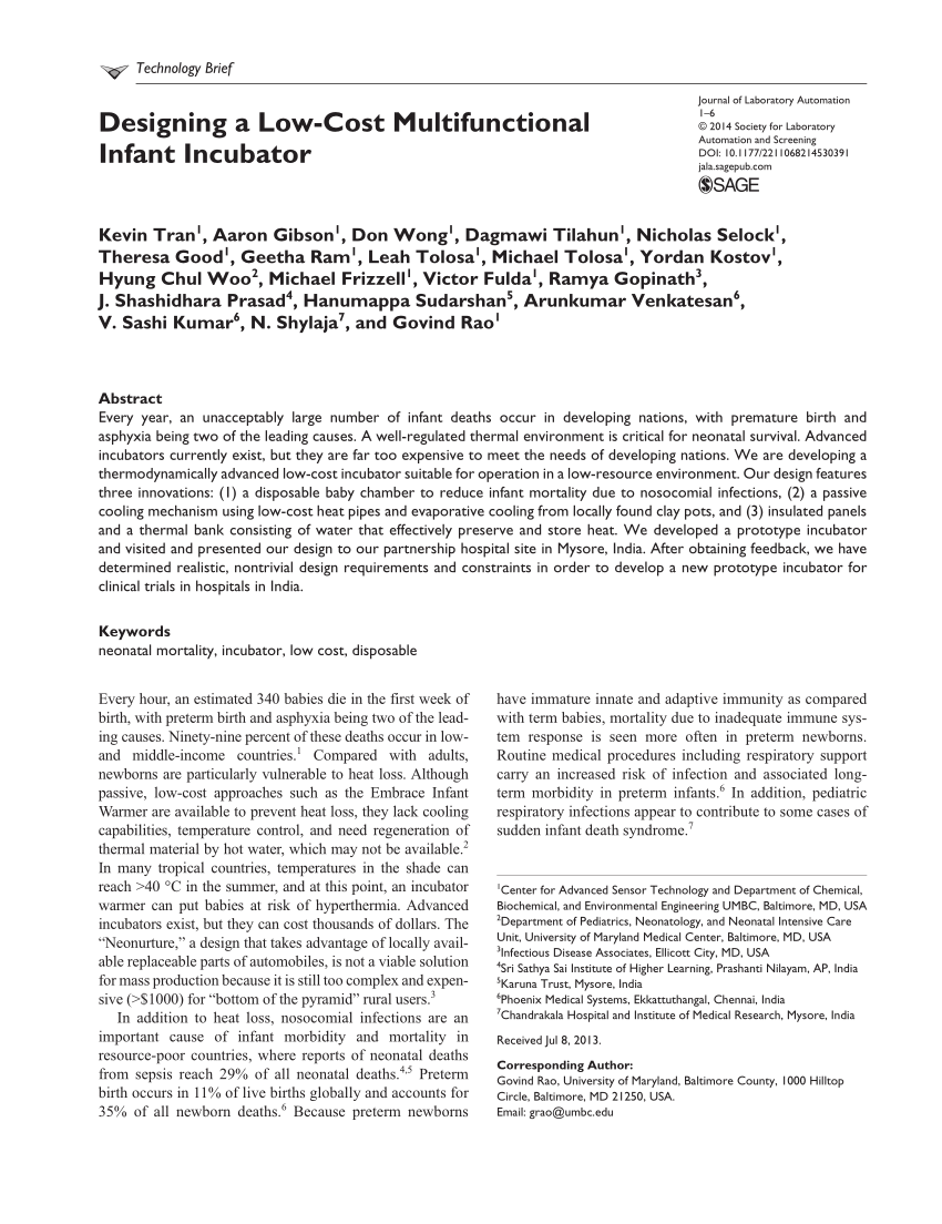 Pdf Designing A Low Cost Multifunctional Infant Incubator