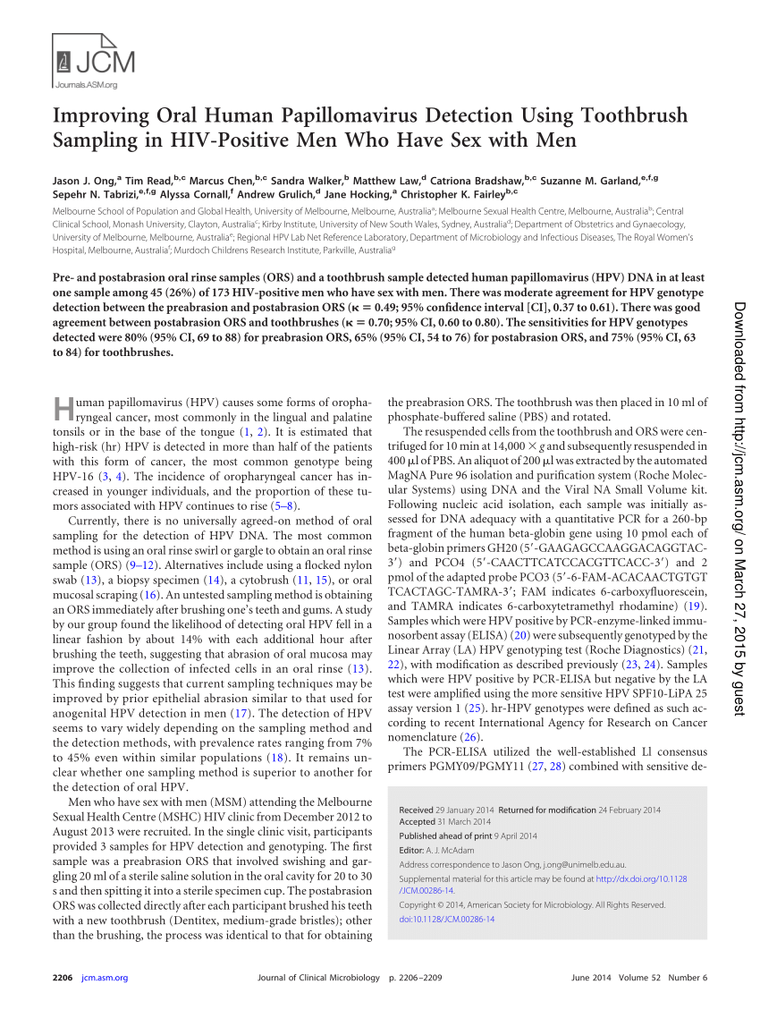 Pdf Detection Of High Risk Human Papillomavirus In Oral Cavity Hot