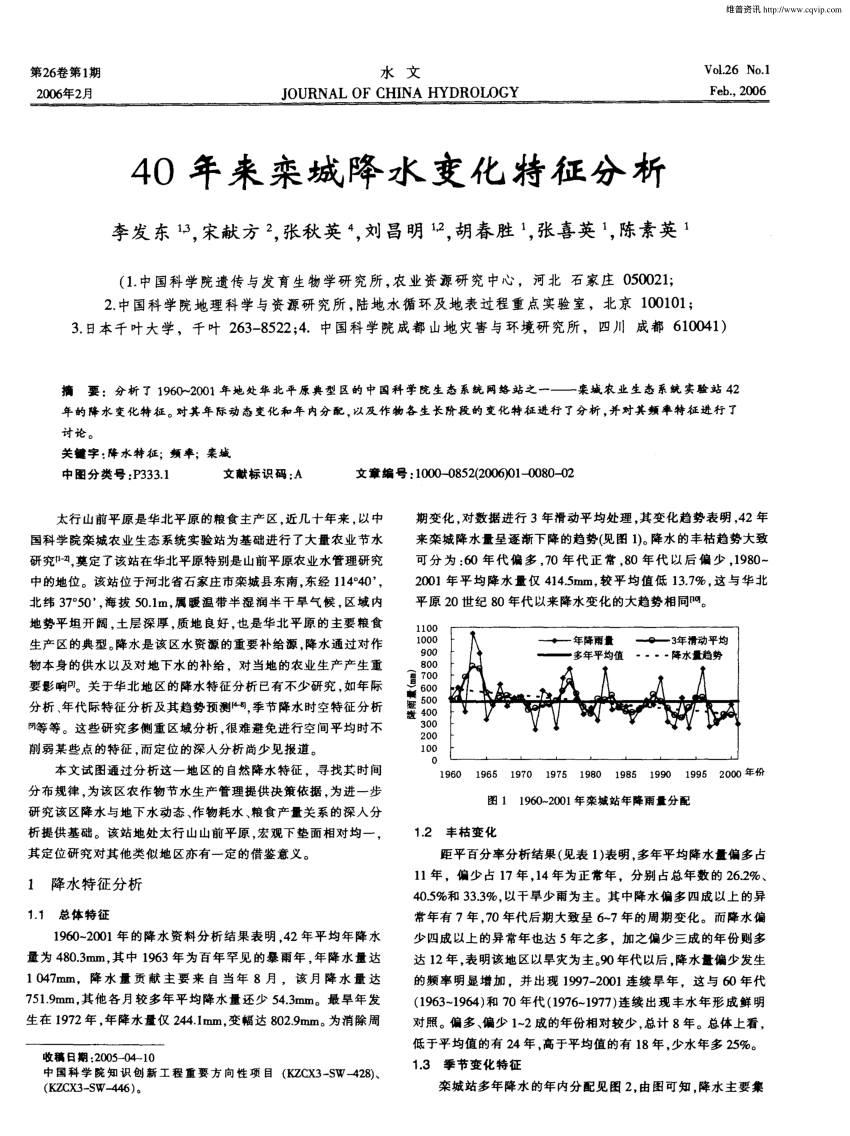 PDF) 40年来栾城降水变化特征分析