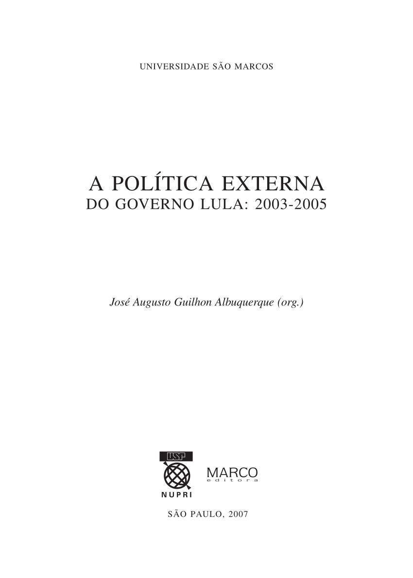 PDF) A POLÍTICA EXTERNA DO GOVERNO LULA: 2003-2005