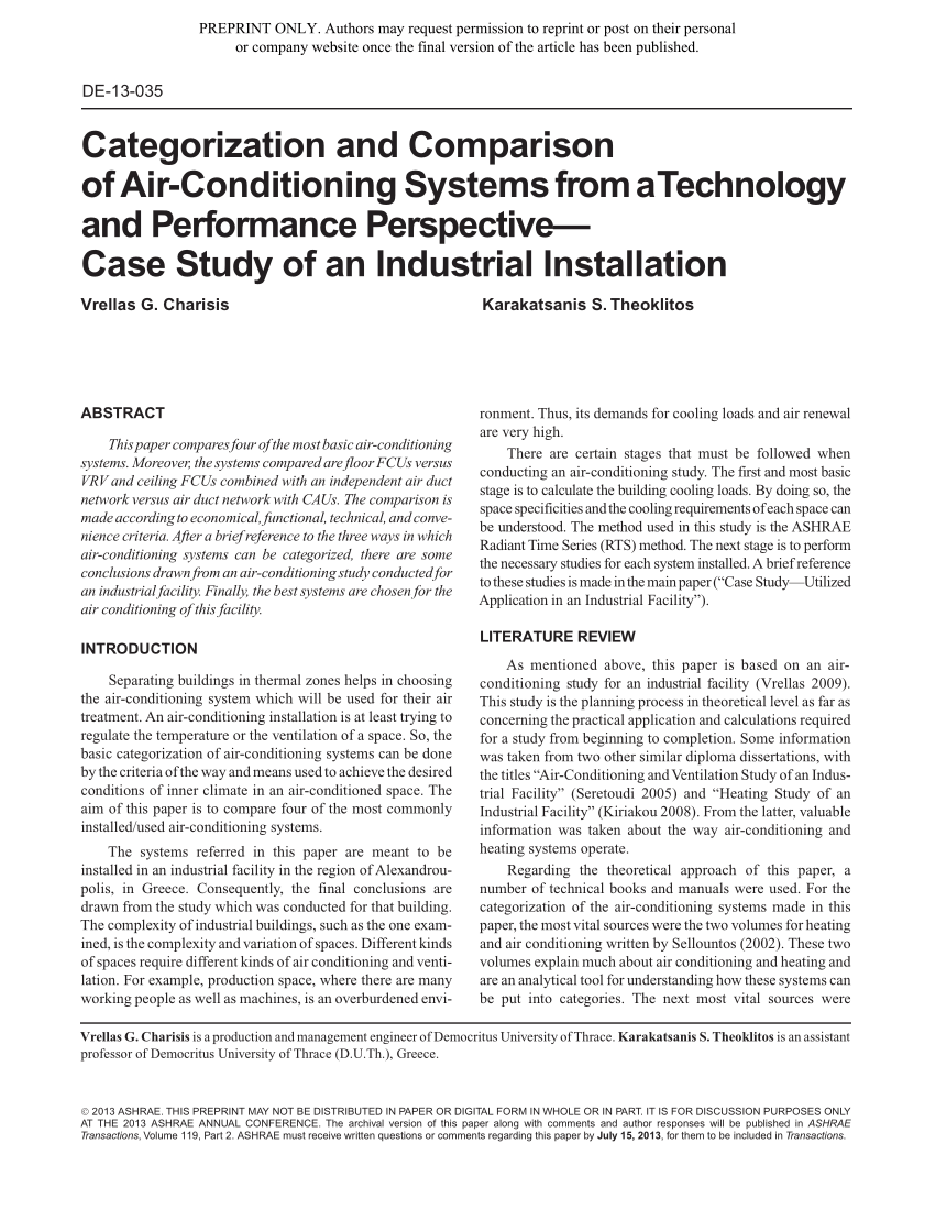 research paper about air conditioner