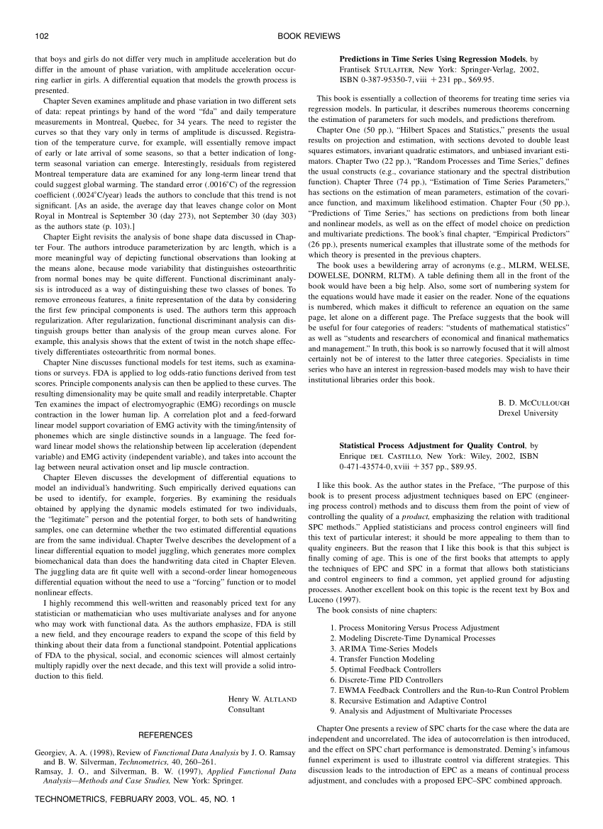 Pdf Statistical Process Adjustment For Quality Control