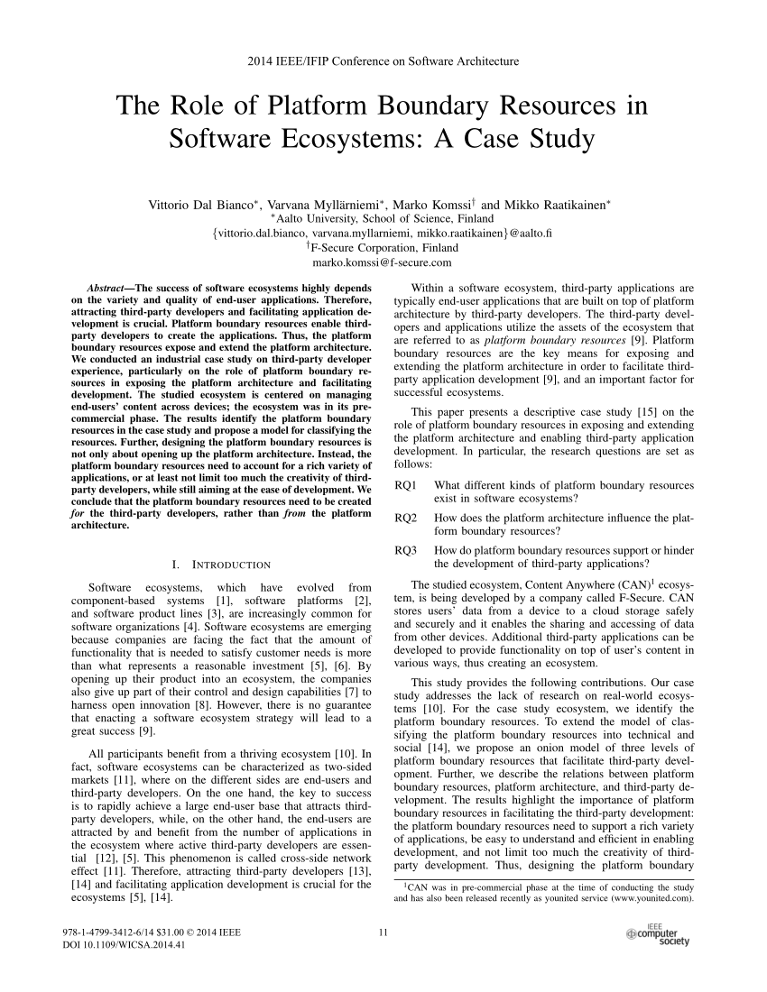 pelleten Mob Lao PDF) The Role of Platform Boundary Resources in Software Ecosystems: A Case  Study