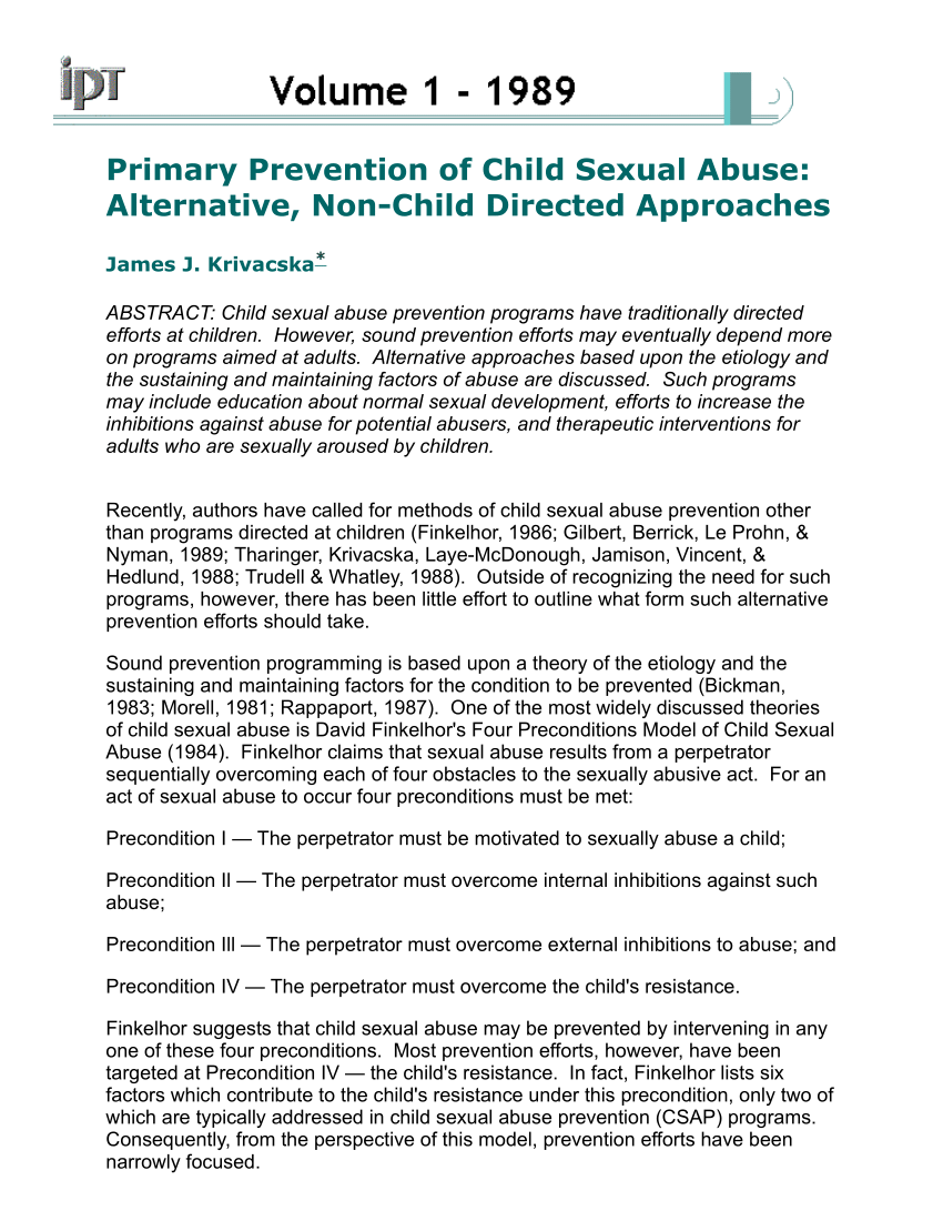 prevention of sexual abuse essay