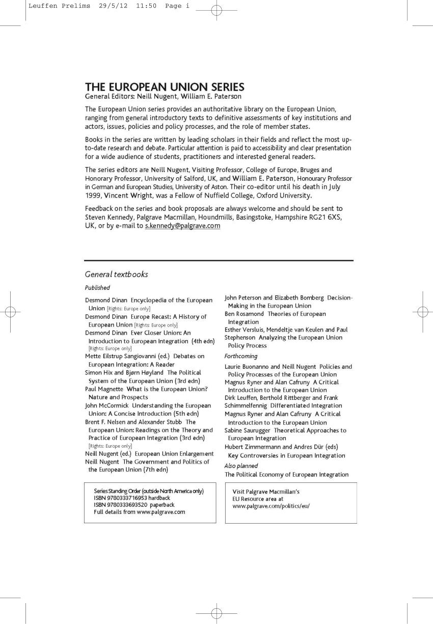 Pdf Differentiated Integration Explaining Variation In The European Union