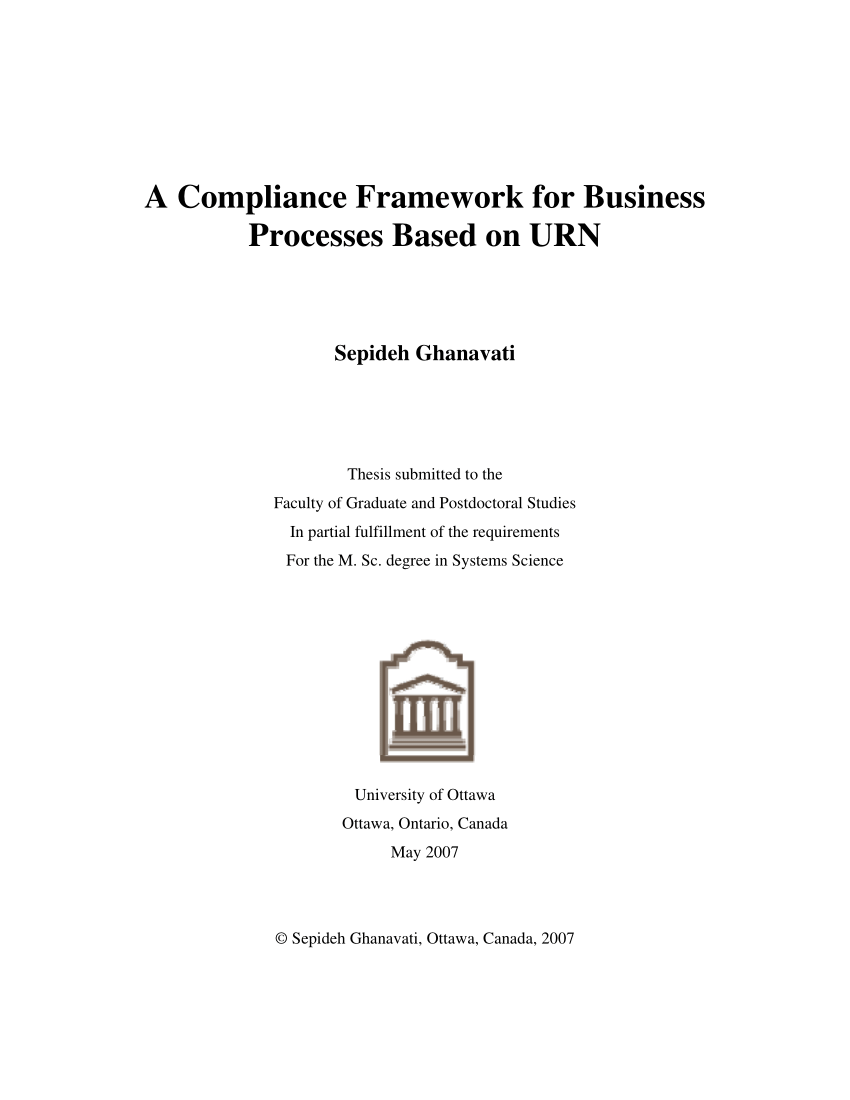 PDF) A compliance framework for business processes based on URN