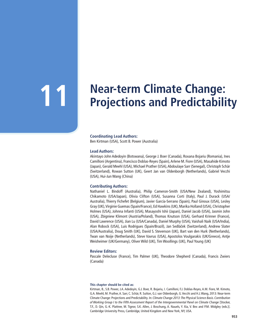 PDF) Near-term climate projections and predictability