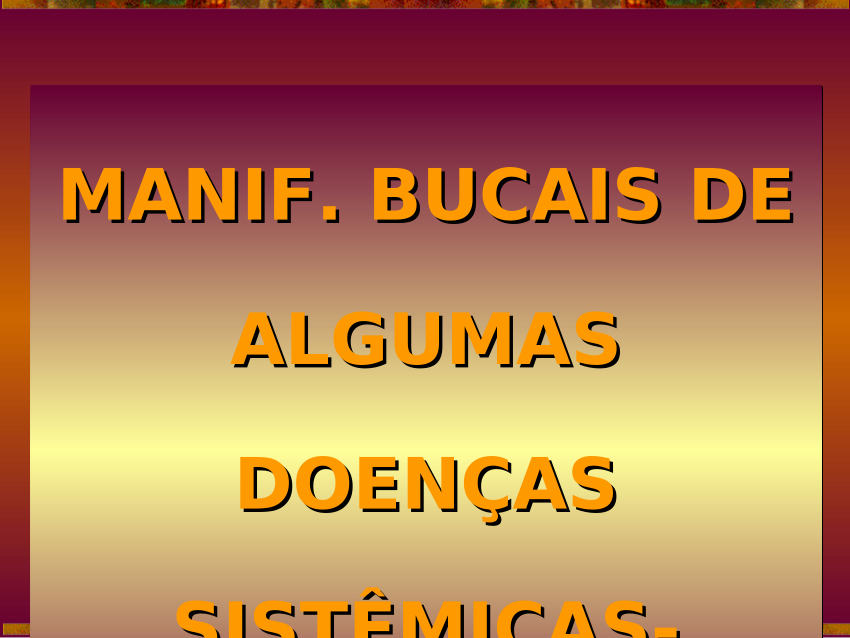 Pdf ManisfestaÇÕes Bucais De Algumas DoenÇas Sistemicas 9576