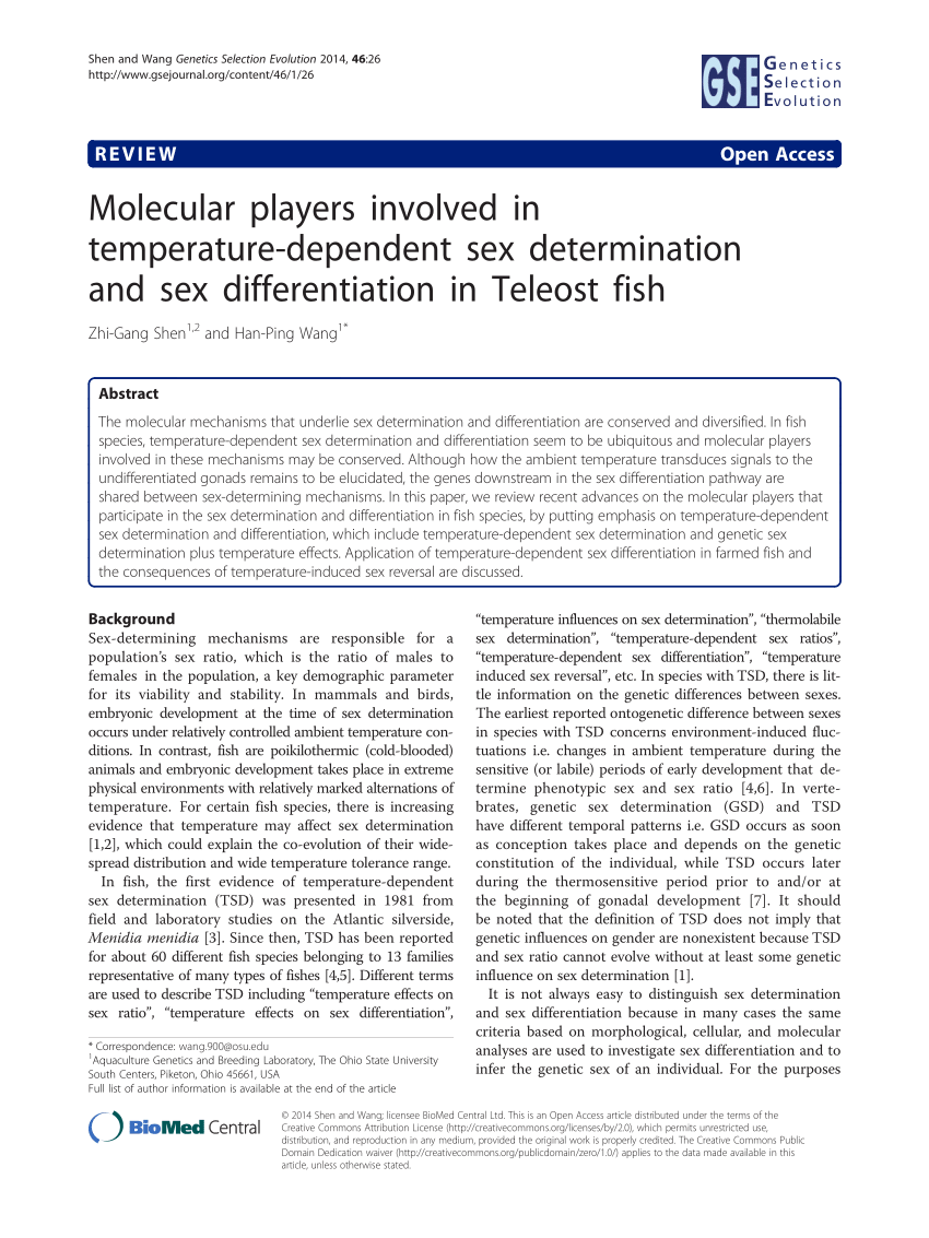 PDF) Molecular players involved in temperature-dependent sex 