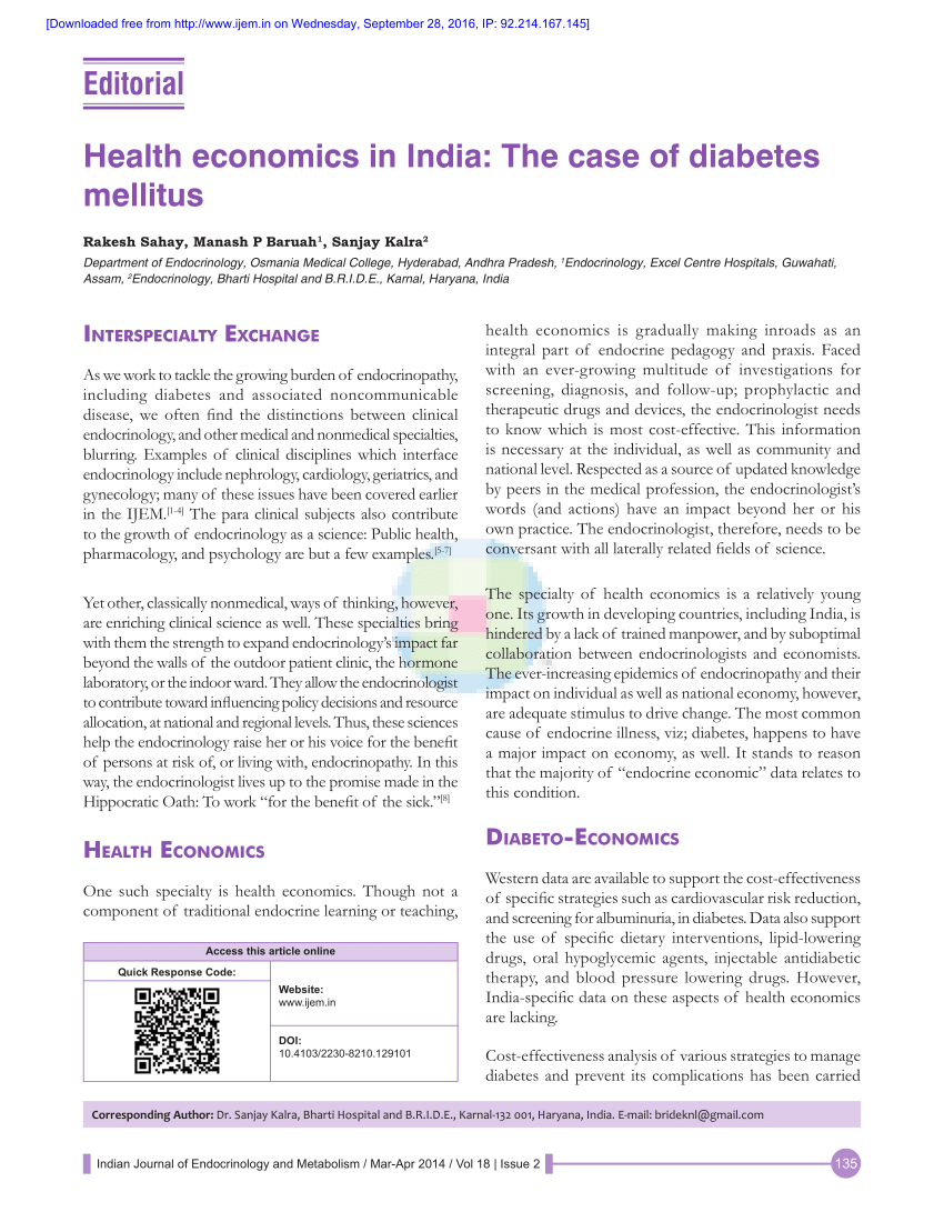 case study on diabetes in india