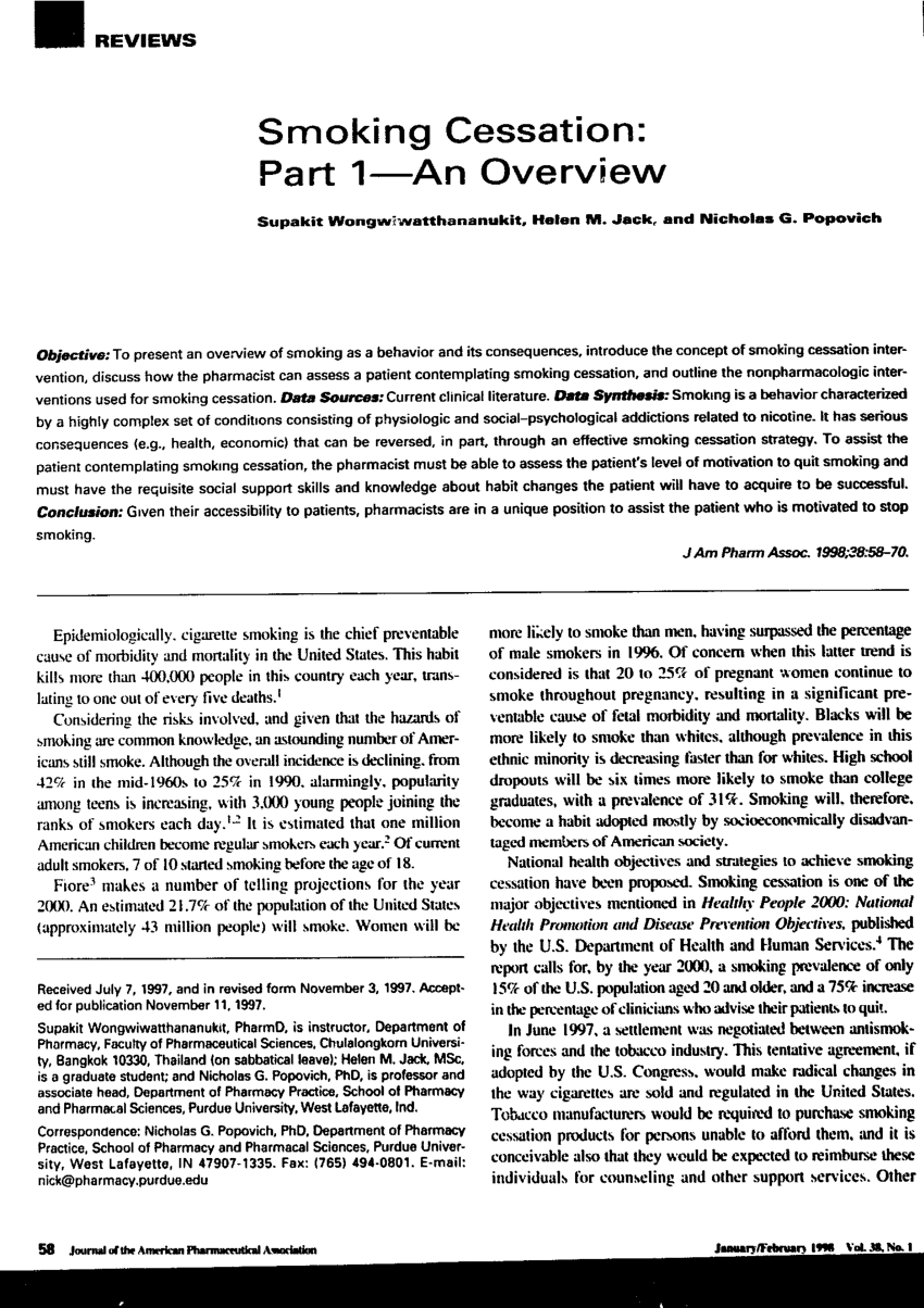 phd thesis on smoking cessation