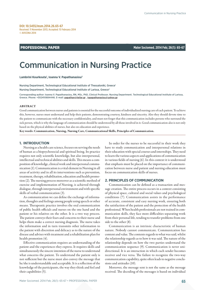 importance of nonverbal communication in nursing