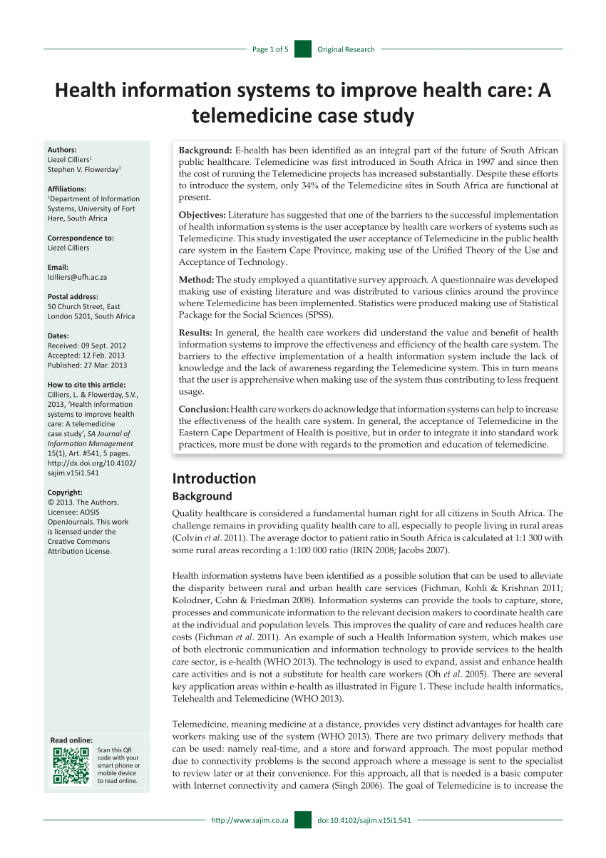 case study of health informatics