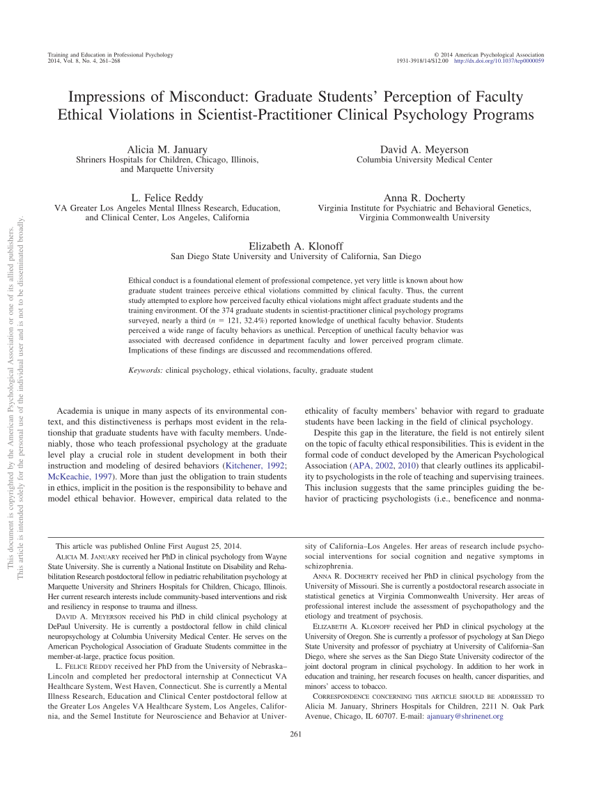 case study on ethical violations in psychology