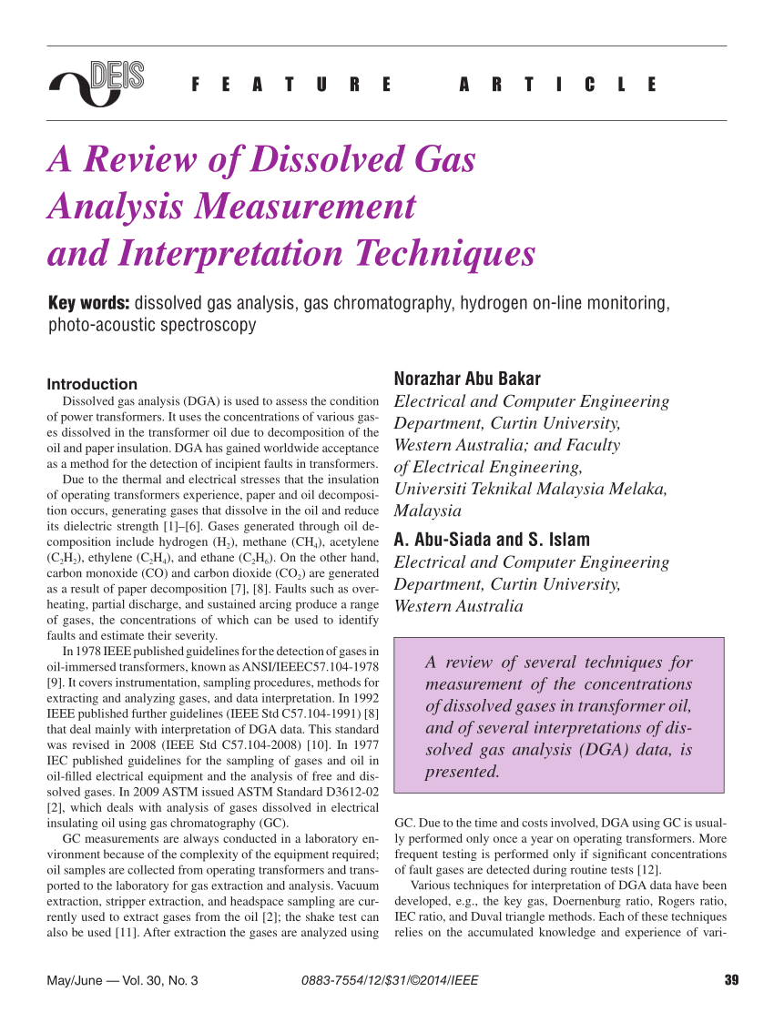 case study on dissolved gas analysis