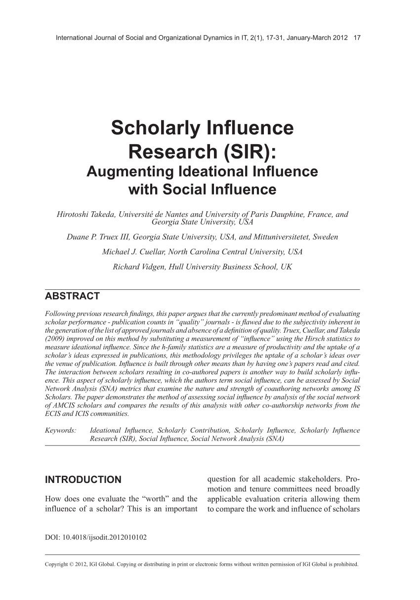 social influence research paper topics