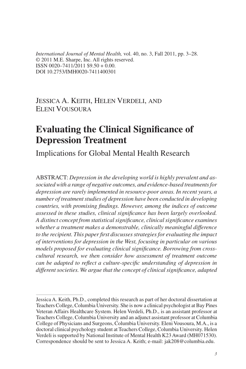 quantitative nursing research articles on depression