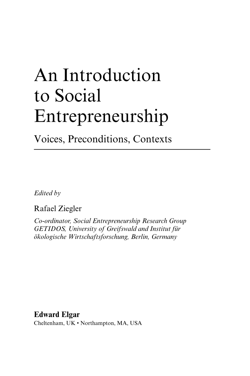 social entrepreneurship thesis pdf