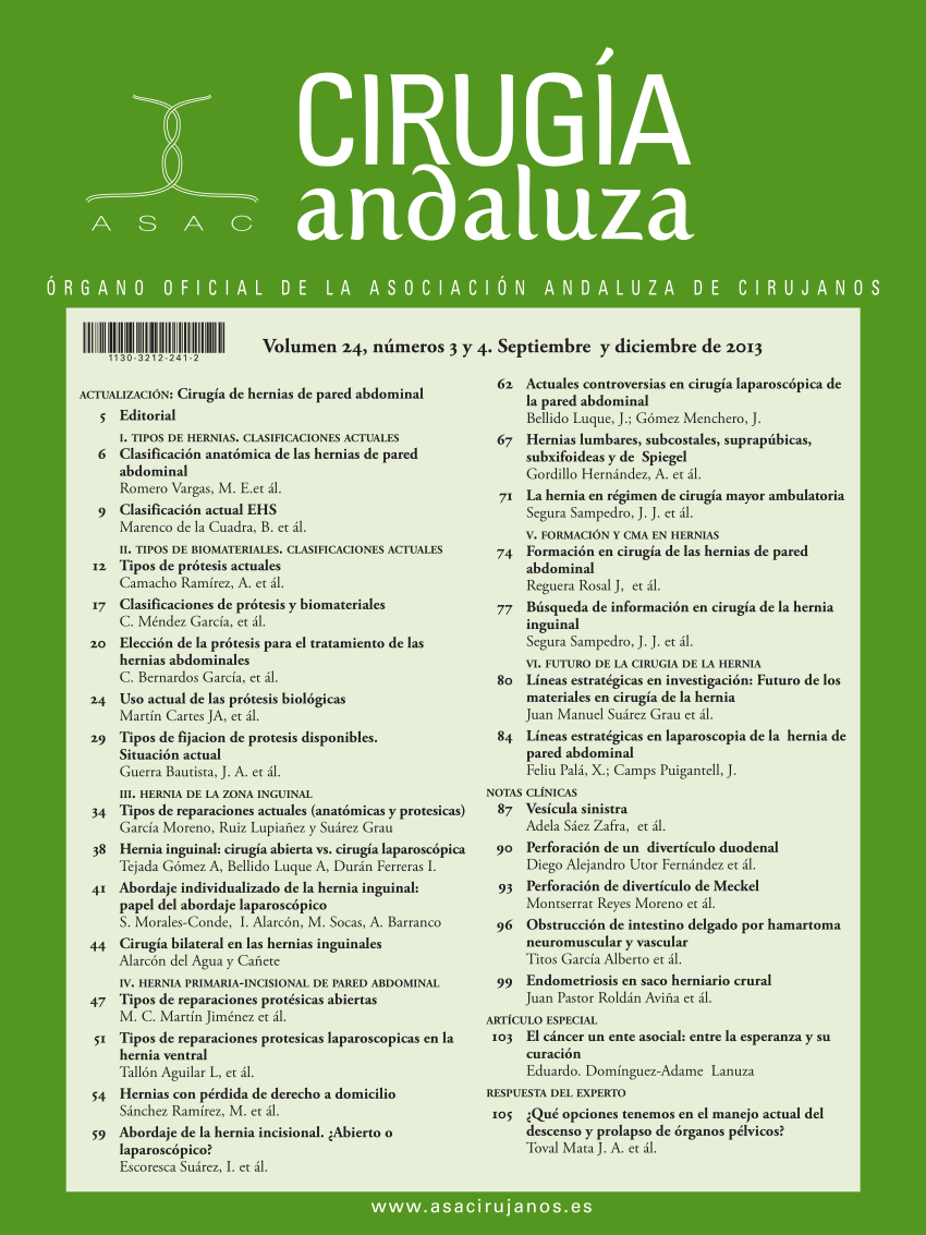 PDF) Editorial. Monográfico Hernias de Pared Abdominal 2014